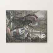 孫娘にKittingを教えているヴィンテージの祖母 ジグソーパズル (横)