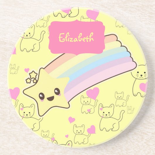 孫娘ねこの贈り物のかわいい コースター (正面)