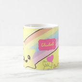 孫娘ねこの贈り物のかわいい コーヒーマグカップ (中央)