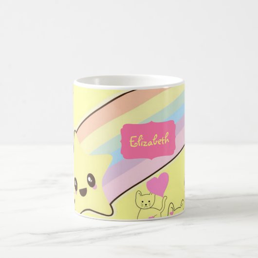 孫娘ねこの贈り物のかわいい コーヒーマグカップ (中央)