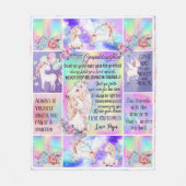 孫娘のおじいちゃんカスタマイズにユニコーン フリースブランケット (正面)