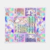 孫娘のおじいちゃんカスタマイズにユニコーン フリースブランケット (正面(横))