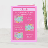 孫娘のかわいいパーソナライズされた誕生日カード カード (正面)