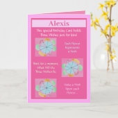 孫娘のかわいいパーソナライズされた誕生日カード カード (黄色い花)