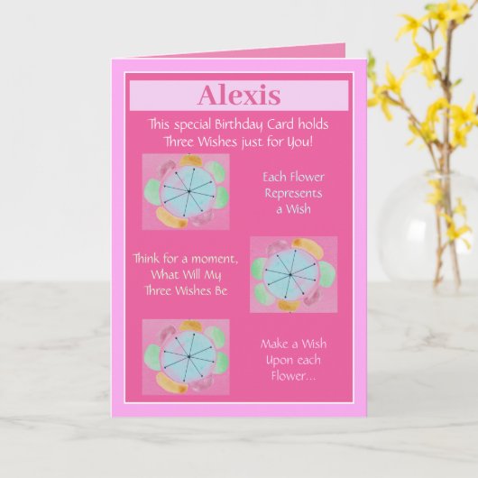 孫娘のかわいいパーソナライズされた誕生日カード カード (黄色い花)