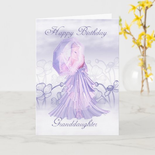 孫娘のかわいくフェミニンなバースデー・カード カード (黄色い花)