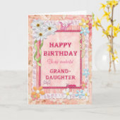 孫娘のために、クラフト誕生日カード カード (黄色い花)