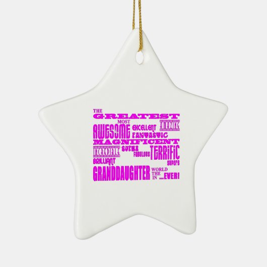 孫娘のためのギフト: すばらしい孫娘 セラミックオーナメント (右)