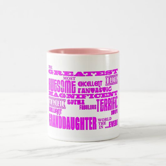 孫娘のためのギフト: すばらしい孫娘 ツートーンマグカップ (中央)