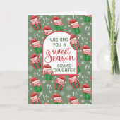 孫娘のためのクリスマスサンタカップケーキ カード (正面)