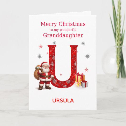 孫娘のためのクリスマス 名前を追加 シーズンカード (正面)