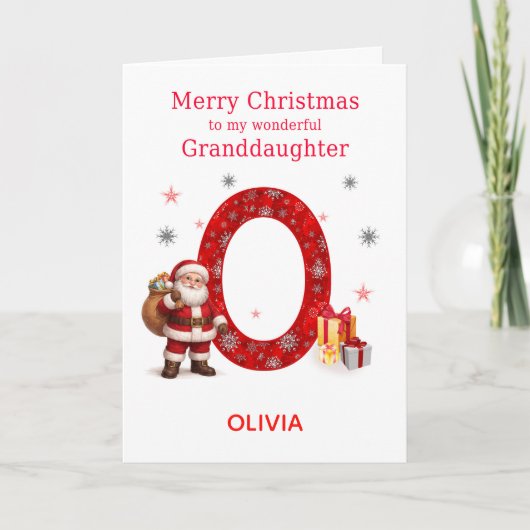 孫娘のためのクリスマス 名前を追加  シーズンカード (正面)