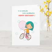 孫娘のためのバブルガム誕生日カード カード (黄色い花)