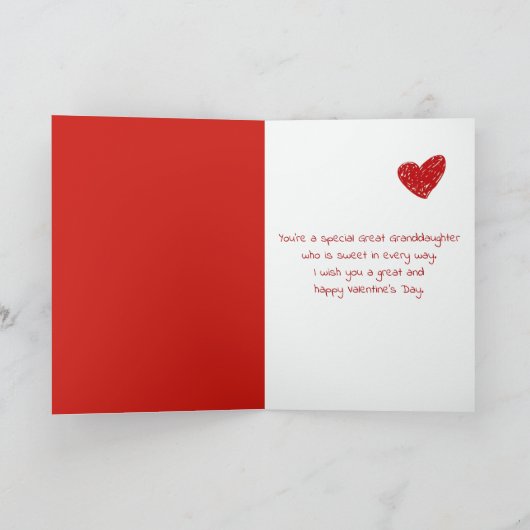 孫娘のためのバレンタイン素晴らしマウス カード (内部)