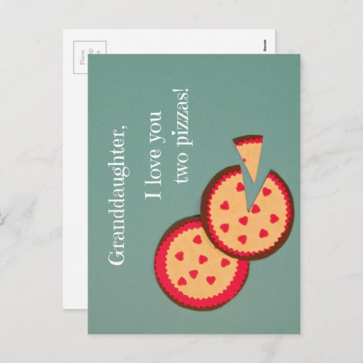 孫娘のためのユーモアのあるなバレンタインメッセージ シーズンポストカード (正面/裏面)