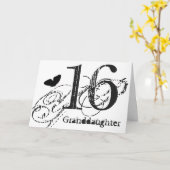 孫娘のための第16誕生日、蝶 カード (黄色い花)