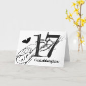 孫娘のための第17誕生日、蝶 カード (黄色い花)