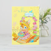 孫娘のイースターパーソナライズされたカード。 サンキューカード (スタンド正面)