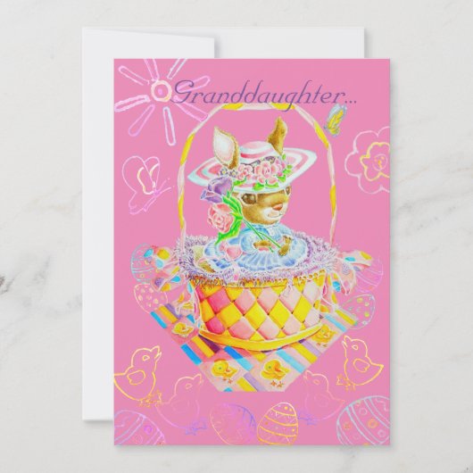 孫娘のイースターパーソナライズされたカード。 サンキューカード (正面)