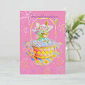 孫娘のイースターパーソナライズされたカード。 サンキューカード (スタンド正面)