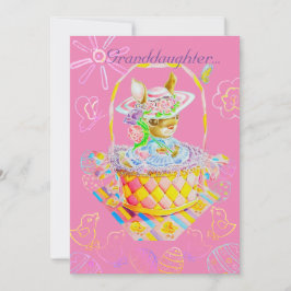 孫娘のイースターパーソナライズされたカード。 サンキューカード