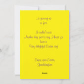 孫娘のイースターパーソナライズされたカード シーズンカード (裏面)