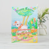 孫娘のイースターパーソナライズされたカード。 案内状 (スタンド正面)