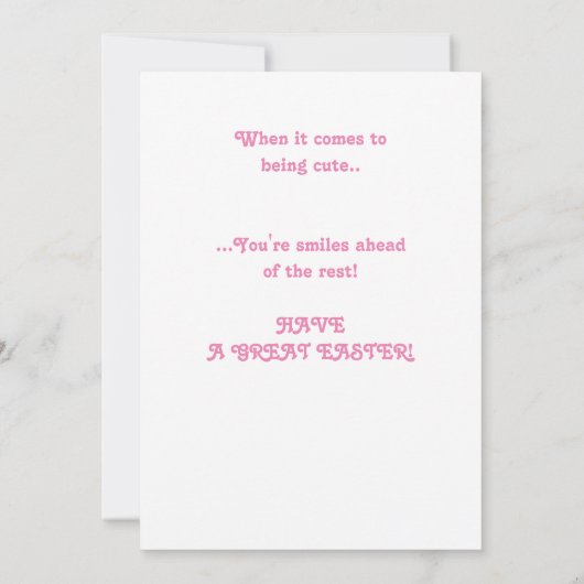 孫娘のイースターパーソナライズされたカード。 案内状 (裏面)