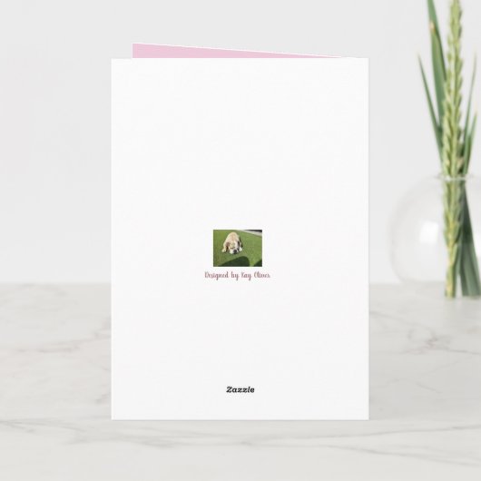 孫娘のクリスマスカードにピンクのきらめき シーズンカード (裏面)