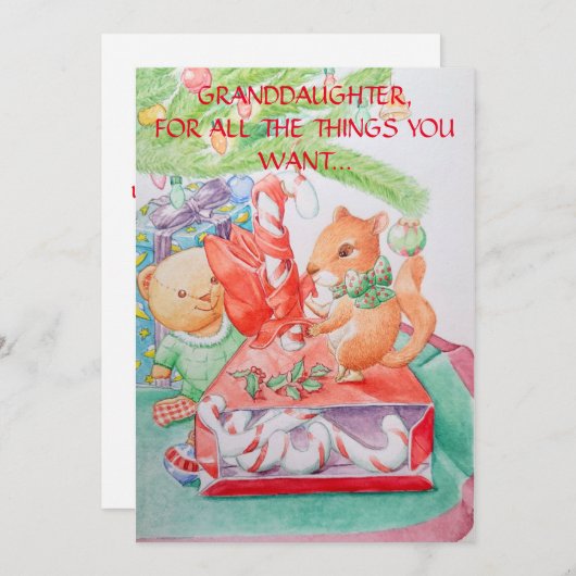 孫娘のクリスマスグリーティングカード シーズンカード (正面/裏面)