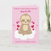 孫娘のナマケモノの誕生日 カード (正面)