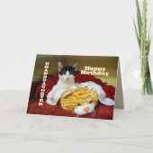 孫娘のハッピーバースデー子猫とトイタイガー カード (正面)