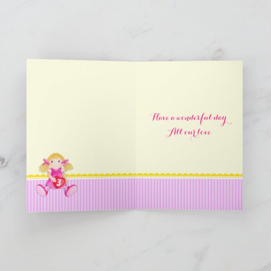 孫娘のラグドール3歳の誕生日 カード (内部)