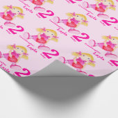 孫娘の一流の縫いぐるみ人形の芸術の第2誕生日の覆い ラッピングペーパー (角)