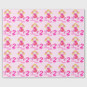 孫娘の一流の縫いぐるみ人形の芸術の第2誕生日の覆い ラッピングペーパー (フラット)