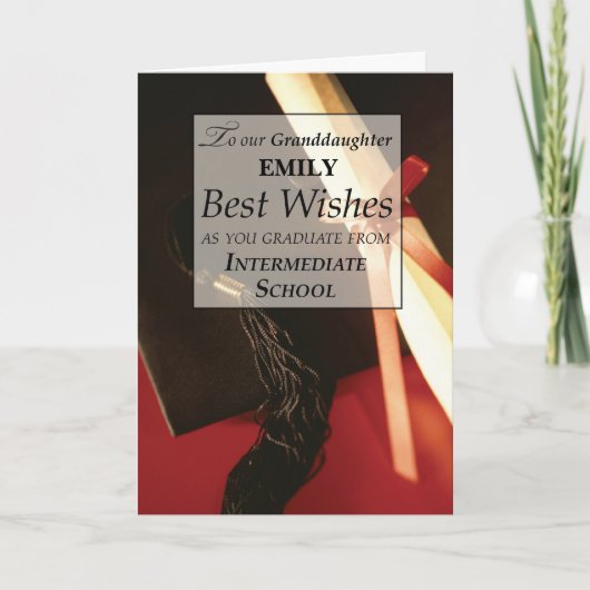 孫娘の中学校卒業 カード (正面)