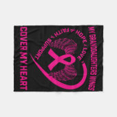 孫娘の乳がんハート翼の喪失Ck フリースブランケット (正面(横))