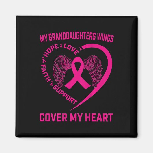 孫娘の乳がんハート翼の喪失Ck マグネット (正面)