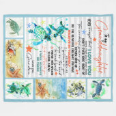 孫娘の亀に愛してる フリースブランケット (正面(横))