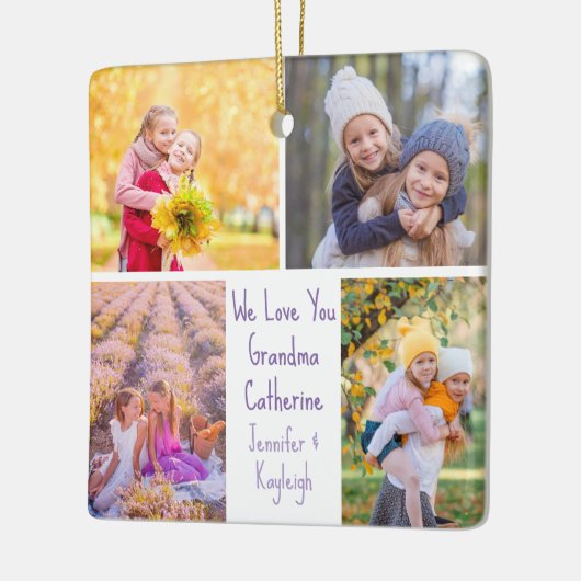 孫娘の写真のカスタムおばあちゃんクリスマス セラミックオーナメント (左)