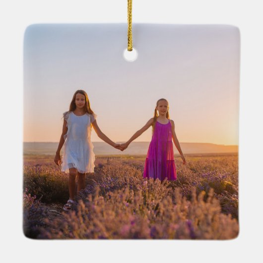 孫娘の写真のカスタムおばあちゃんクリスマス セラミックオーナメント (裏面)