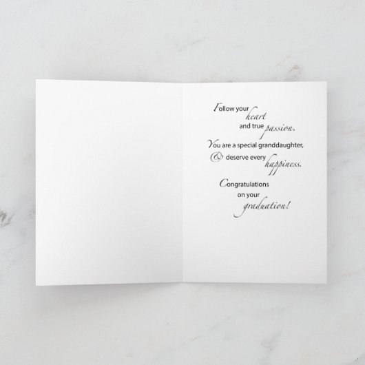 孫娘の卒業スターおめでとうございます カード (内部)