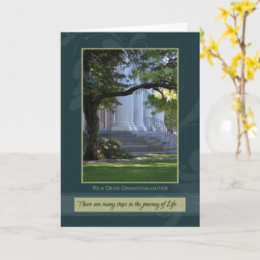 孫娘の卒業祝い カード (黄色い花)