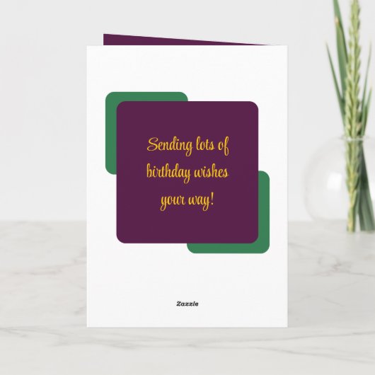 孫娘の名前を追加フォトプラム黄色の誕生日 カード (裏面)