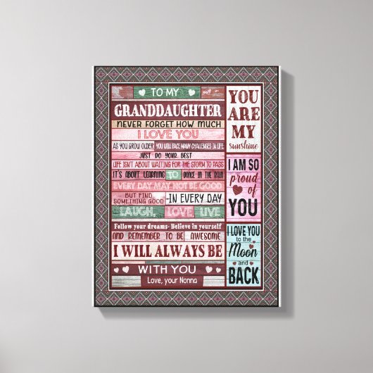 孫娘の恋人 |私の孫娘への手紙 キャンバスプリント (正面)
