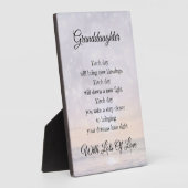 孫娘の愛と勇気付けられる詩芸術の贈り物 フォトプラーク (側面)