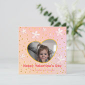 孫娘の愛らしい花のバレンタインデーの写真 シーズンカード (スタンド正面)