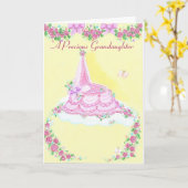 孫娘の折り畳みグリーティングカードの誕生 カード (黄色い花)