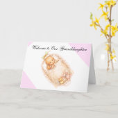 孫娘の挨拶状の誕生 カード (黄色い花)