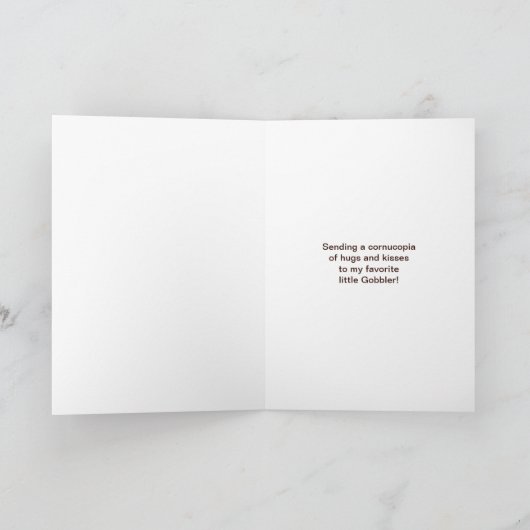 孫娘の最初の感謝祭のベビーガールパンプキン シーズンカード (内部)